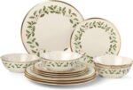 Lenox 893172 Holiday 12-Piece Plate and Bowl Set, Christmas Dinnerware, Hosting - Image 2