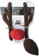 MOMONI Premium Reindeer Car Kit Antlers, Nose, Tail- Rudolph Set Reindeer Christmas Decoration Car Costume Auto Accessories - Image 2