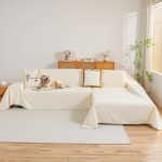MYSKY HOME Couch Cover for Sectional Sofa, 2 Pieces Chenille Couch Covers for L Shape Sofa Cover, Furniture Protector for Pets, Kids, Sofa Slipcover for 2-3 Cushion Couch (71"x118"+71"x118", Beige) - Image 2