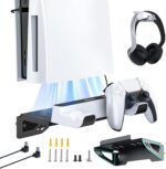 NexiGo Wall Mount Kit with Charging Station for PS5 and PS5 Slim/Pro Versions, Dual Controller Chargers, Steel Wall Stand, and Headphone Hanger - Compatible with PlayStation 5 (Disc & Digital) - Image 2
