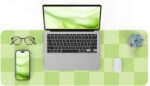 Non-Slip Desk Pad, Mouse Pad, Waterproof PU Leather Desk Protector, Large Desk Blotter, Easy Clean Laptop Desk Writing Mat for Work/Home/Decor(Green 31.5" x 12") - Image 2