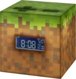 Paladone Minecraft Grass Block Digital Alarm Clock, Light Up Lamp Feature, Plays Official in Game Music, Bedroom Decor for Minecraft Gamers - Image 2