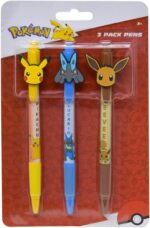 Pokemon 3 Packs Pens with Rubber Character Clip (Pikachu, Lucario and Eevee) - Image 2