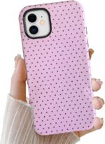 Polka Dot Case for iPhone 11,Cute Phone Case, Aesthetic Pattern Design, Hybrid 2-Layer Shockproof Protective Cover for Girls Women (Pink,11) - Image 2