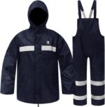 RainRider Rain Suits for Men Women Waterproof Fishing Rain Jacket Bib Pants Lightweight Reflective 3-Piece Rain Gear - Image 2