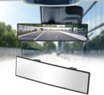 Rear View Mirror, Chrome Anti-glare Panoramic Rear Mirrors Universal 12 Inch Convex Car Interior Clip on Extra Big Wide Angle Rearview Mirror Extender to Reduce Blind Spot for Car SUV Trucks - Image 2