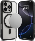 Ringke Fusion Bold for iPhone 16 Pro Case, Compatible with MagSafe, Textured Sides for Grip, Anti-Yellowing Technology, Clear Back to Show Phone Color - Magnetic Black - Image 2