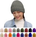 Rosoz Winter Hats for Women Warm Thick Soft Stretch Cable Knit Beanie Skully Cap for Cold Weather - Image 2