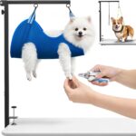 Ruiony Dog Grooming Arm with Clamp and Grooming Hammock, Adjustable Height 27"-42", Foldable Dog Grooming Table Arm with No-Sit Holder, Dog Grooming Stand for Small Medium Dogs at Home - Image 2