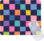 Seorsok Retro Checkerboard Mouse Mat,Premium Textured Mouse Pads for Office Laptop,Washable Square Aesthetic Mousepads Extended Stitched Edges Non Slip Rubber Base 9.5"x7.8"x0.12",Colour Checkered - Image 2