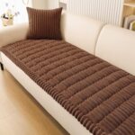 Smiry Couch Cover for Dogs Washable, Non Slip Fuzzy Pet Couch Covers for 3 Cushion Sofa Pet Friendly, Thick Soft Sofa Slipcovers Cushion Protector (Brown, 27.6" x 82.7") - Image 2