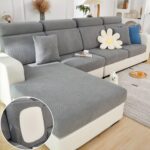 Sofa Covers Couch Covers for Sofa Pet Friendly Couch Cushion Covers Universal Sofa Covers Washable Stretch Slipcovers for Sectional Sofa (Texture Gray, 3 Seats + Chaise Cover) - Image 2