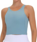THE GYM PEOPLE Women's Sports Bra Sleeveless Workout Tank Tops Running Yoga Cropped Tops with Removable Padded - Image 2
