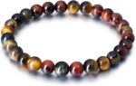 Tiger Eye Bracelets for Women Men, Triple Protection Chakra Beaded Bracelet, Relax Anxiety Healing Crystal Bracelet Jewelry for Balance, Natural Gemstones Bracelets Gifts for Women Birthday - Image 2