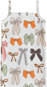 Toddler Baby Girl Summer Clothes Sleeveless Spaghetti Straps Dress Bow Print Cami Dress Slim Fit Dresses - Image 2