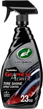 Turtle Wax Hybrid Solutions Graphene Acrylic Tire Shine Spray Coating, Long-Lasting Rich Black Shine, No-Sling, Water-Resistant Tire Dressing with UV and Dirt Repellent Protection, 23oz (Pack of 1) - Image 2
