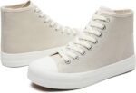 Uoidru High Top Sneakers for Women Canvas Shoes White Canvas High Tops Women Casual Shoes Lace Up Fashion Sneakers - Image 2