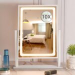 Vanity Mirror with Lights, Hollywood Makeup Mirror, Touch Control, 3 Color Lighting Modes, Dimmable, Detachable 10X Magnification Mirror, 360 Rotation (16in, White) - Image 2