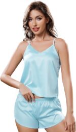 Women Silk Pajamas Shorts Set 2 Piece Womens Short Pajamas Set Women's Satin Pajamas Sets S-2XL - Image 2
