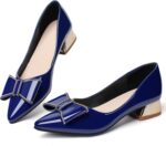 Women's Chunky Closed Toe Low Block Heels Work Pumps Comfortable Dress Wedding Shoes for Party Office - Image 2