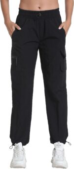 Women's Lightweight Hiking Joggers with Pockets - Water Resistant Cargo Pants for Outdoor Workouts Camping - Image 2