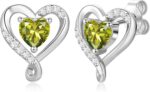 Zifeel Earrings for Women, S925 Sterling Silver Rose Gold Birthstone Heart Studs Earring for Girlfriend Wife, Anniversary Birthday Christmas Valentines Mothers Day Gifts Jewelry for Women Wife Her Mom - Image 2