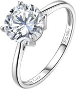1-3 Carat Lab Grown Diamond Engagement Ring 14K White Gold,IGI Certified Round Cut (D-E Color VS1-VS2) Classic 4-Prong Ring for Women,Wedding Ring - Image 2