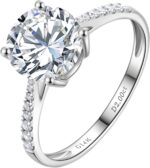 14K White Gold 1-3 Carat Lab Grown Diamond Engagement Ring,IGI Certificate Classic 4-Prong Round Cut with Halo Setting,D-E Color VS1-VS2 Clarity,Wedding Band for Women - Image 2