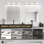 OKELI 3 Light Bathroom Vanity Light Brushed Nickel Modern 24W LED Dimmable Vanity Light Over Mirror 350° Adjustable Lamp Head Cold White 6000K ETL Listed 22Inch - Image 4