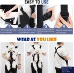 Pawaboo Pet Carrier Backpack, Adjustable Pet Front Cat Dog Carrier Backpack Travel Bag, Legs Out, Easy-Fit for Traveling Hiking Camping for Small Medium Dogs Cats Puppies, Medium, Black - Image 3