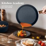 Kitchen Academy Pots and Pans Set Non Stick - 12 Piece Induction Kitchen Cookware Sets, Blue Granite Nonstick Cooking Pans Set - Image 3