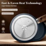 Kitchen Academy Pots and Pans Set Non Stick - 12 Piece Induction Kitchen Cookware Sets, Blue Granite Nonstick Cooking Pans Set - Image 6