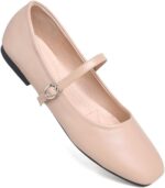 Stunner Mary Jane Square Toe Black Ballet Flats for Women Comfortable Ankle Strap Casual Slip On Flats - Image 8