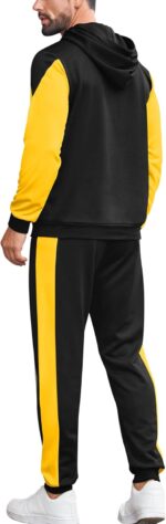 LecGee Men's Tracksuits 2 Piece Color Block Pullover Hoodie and Sweatpants Casual Athletic Sweatsuits Set for Men - Image 3