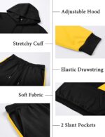 LecGee Men's Tracksuits 2 Piece Color Block Pullover Hoodie and Sweatpants Casual Athletic Sweatsuits Set for Men - Image 7