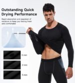 Men's Compression Shirts Long Sleeve Athletic Workout T-Shirt Running Cool Dry Tops Active Base Layer Undershirts - Image 6