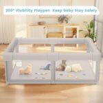 Baby Playpen Baby Playard, Play Pen for Babies and Toddlers with Gate, 50x50 Fence, Sturdy Safety Playpen, Indoor & Outdoor Kids Activity Center - Image 4