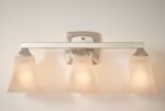 Moen Voss Brushed Nickel 3-Light Dual-Mount Bathroom Vanity Fixture with Frosted Glass, Bath Lighting Above Sink, YB5163BN - Image 4
