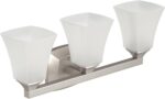 Moen Voss Brushed Nickel 3-Light Dual-Mount Bathroom Vanity Fixture with Frosted Glass, Bath Lighting Above Sink, YB5163BN - Image 6