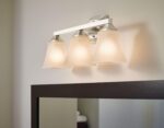 Moen Voss Brushed Nickel 3-Light Dual-Mount Bathroom Vanity Fixture with Frosted Glass, Bath Lighting Above Sink, YB5163BN - Image 8