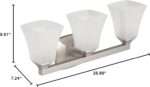 Moen Voss Brushed Nickel 3-Light Dual-Mount Bathroom Vanity Fixture with Frosted Glass, Bath Lighting Above Sink, YB5163BN - Image 12