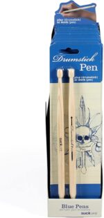 Suck UK Drumsticks Ballpoint Pens - Novelty Drummer Gifts for Men & Music Lovers - Wooden Drumstick Shaped Pen - Unique Office & School Stationery Supplies - Cool Drum Kit - Set of 2 Blue Pens - Image 8