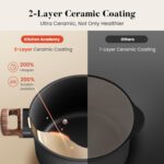 Kitchen Academy Non Toxic Pots and Pans Set Non Stick - 10 Pcs Induction Ceramic Cookware Set, Healthy Nonstick Black Cooking Pans Set, PFAS/PTFE/PFOA & PFOS Free - Image 4