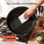Kitchen Academy Non Toxic Pots and Pans Set Non Stick - 10 Pcs Induction Ceramic Cookware Set, Healthy Nonstick Black Cooking Pans Set, PFAS/PTFE/PFOA & PFOS Free - Image 10