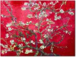Wieco Art Red Almond Blossom Tree Vincent Van Gogh Paintings Reproduction Canvas Prints Wall Art for Home Decor and Wall Decor Classical Flowers Pictures Artwork - Image 3