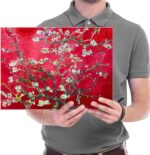 Wieco Art Red Almond Blossom Tree Vincent Van Gogh Paintings Reproduction Canvas Prints Wall Art for Home Decor and Wall Decor Classical Flowers Pictures Artwork - Image 6