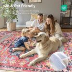 Lahome 5x7 Boho Living Room Rug Colorful Bedroom Rug, Large Bohemian Nursery Rugs, Hot Pink Non-Slip Machine Washable Soft Playroom Mat Indoor Floor Accent Carpet for Dining Table Mud Room - Image 7