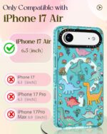 Case for iPhone 17 Air Case Compatible with Magsafe Ring Holder Stand - for Women Dinosaur Design TPU Phone Cover for Girls Girly Funny Fashion - Image 3