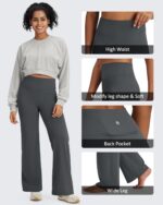 G4Free BareFeel No Front Seam Straight Leggings for Women High Waisted Wide Leg Yoga Pants 29"/31"/33" - Image 5