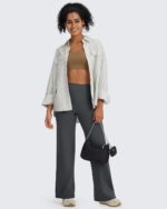 G4Free BareFeel No Front Seam Straight Leggings for Women High Waisted Wide Leg Yoga Pants 29"/31"/33" - Image 7